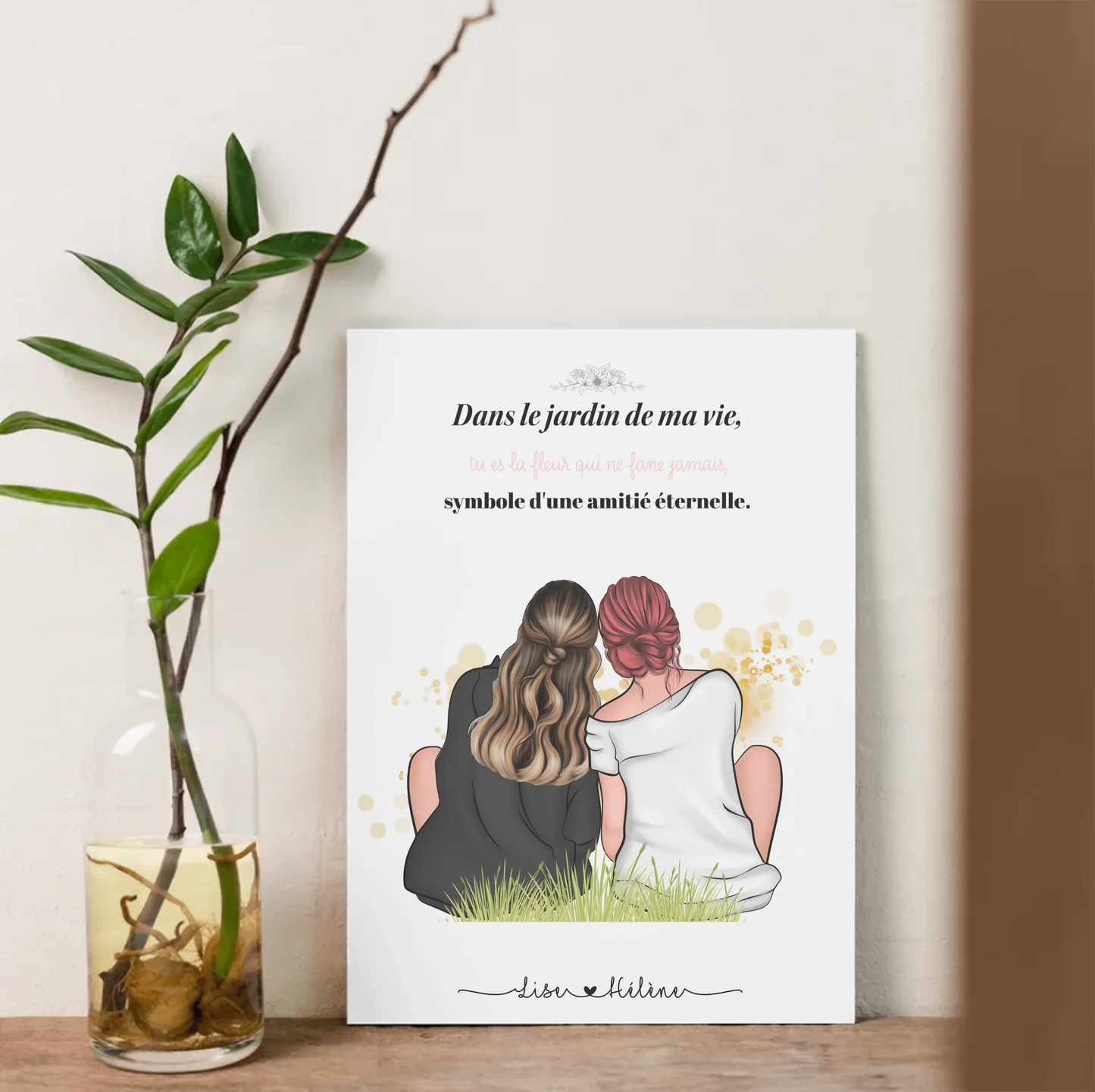 Affiche personnalisée - Maman - Mère Fille - Portrait famille de dosPlume Revedor