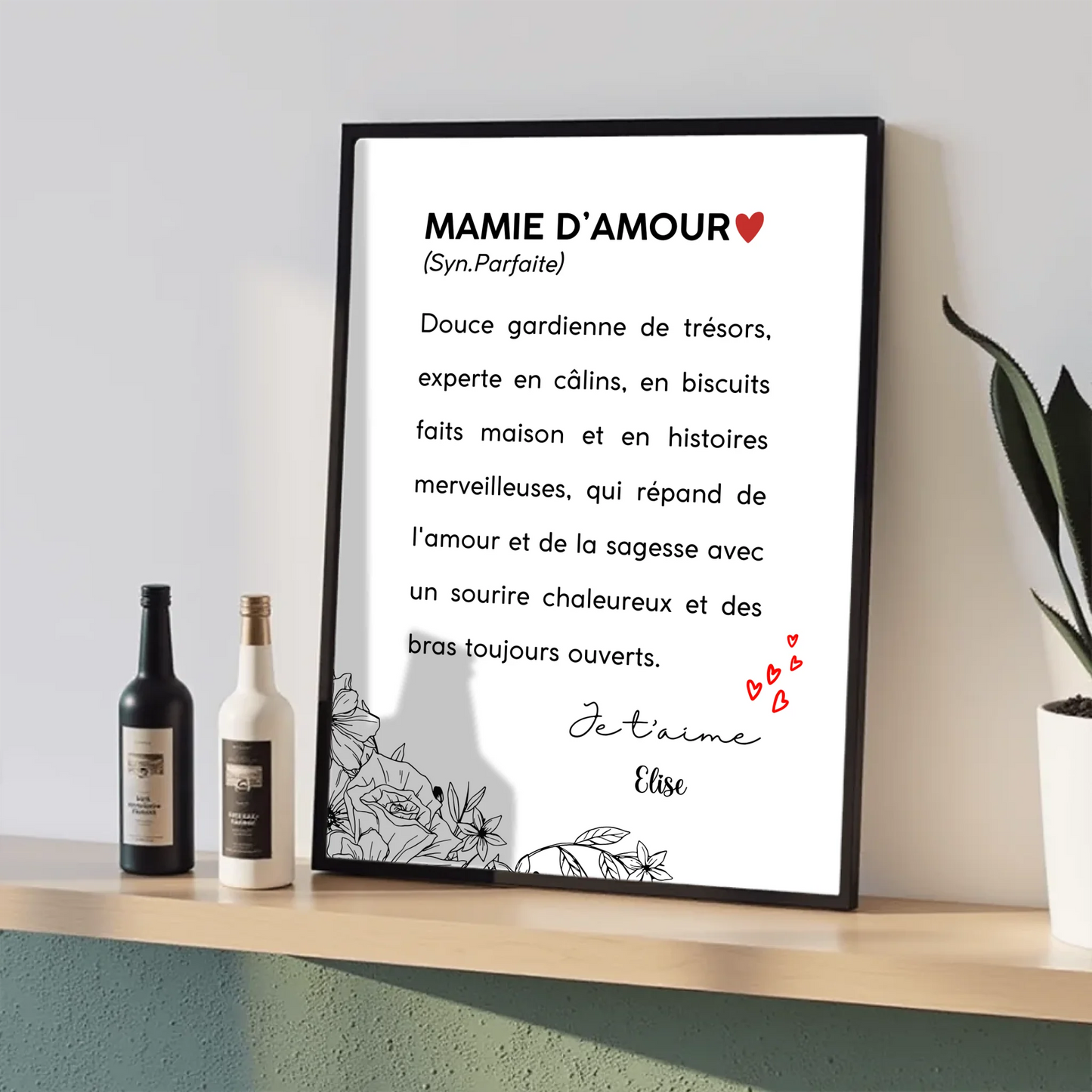 Affiche Personnalisée Mamie Définition - cadeau personnalisé mamiePlume Revedor