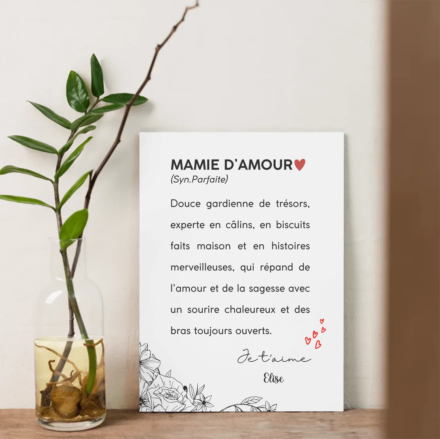 Affiche Personnalisée Mamie Définition - cadeau personnalisé mamiePlume Revedor
