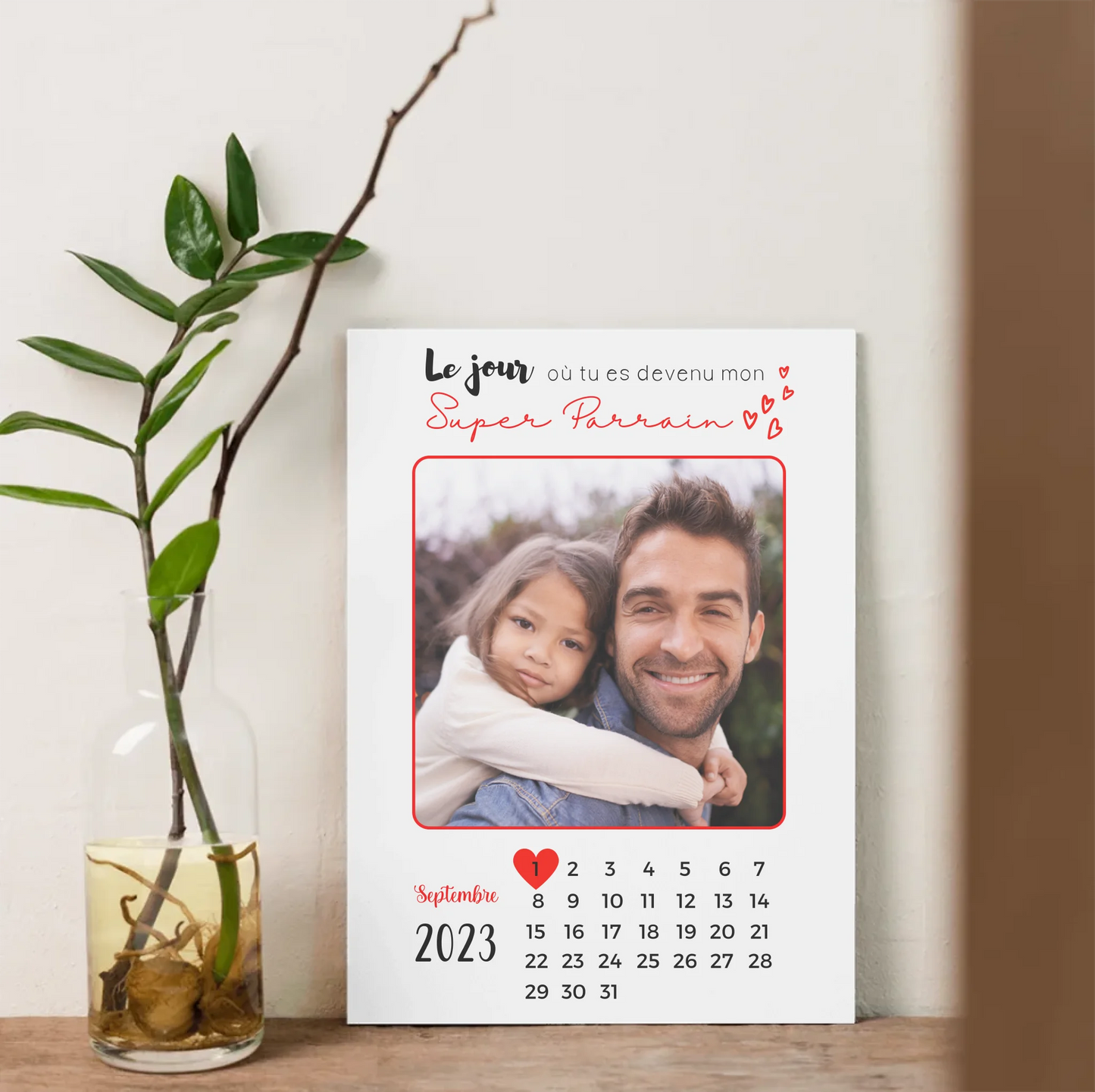 Affiche personnalisée - Parrain ou Marraine Calendrier avec photo - CaPlume Revedor