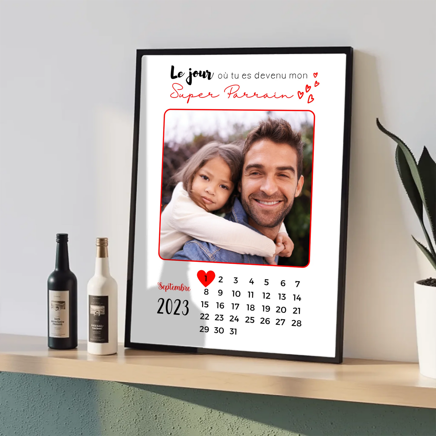 Affiche personnalisée - Parrain ou Marraine Calendrier avec photo - CaPlume Revedor