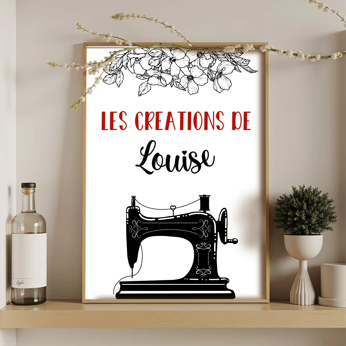 Affiche personnalisée - Couture - Atelier de couturePlume Revedor
