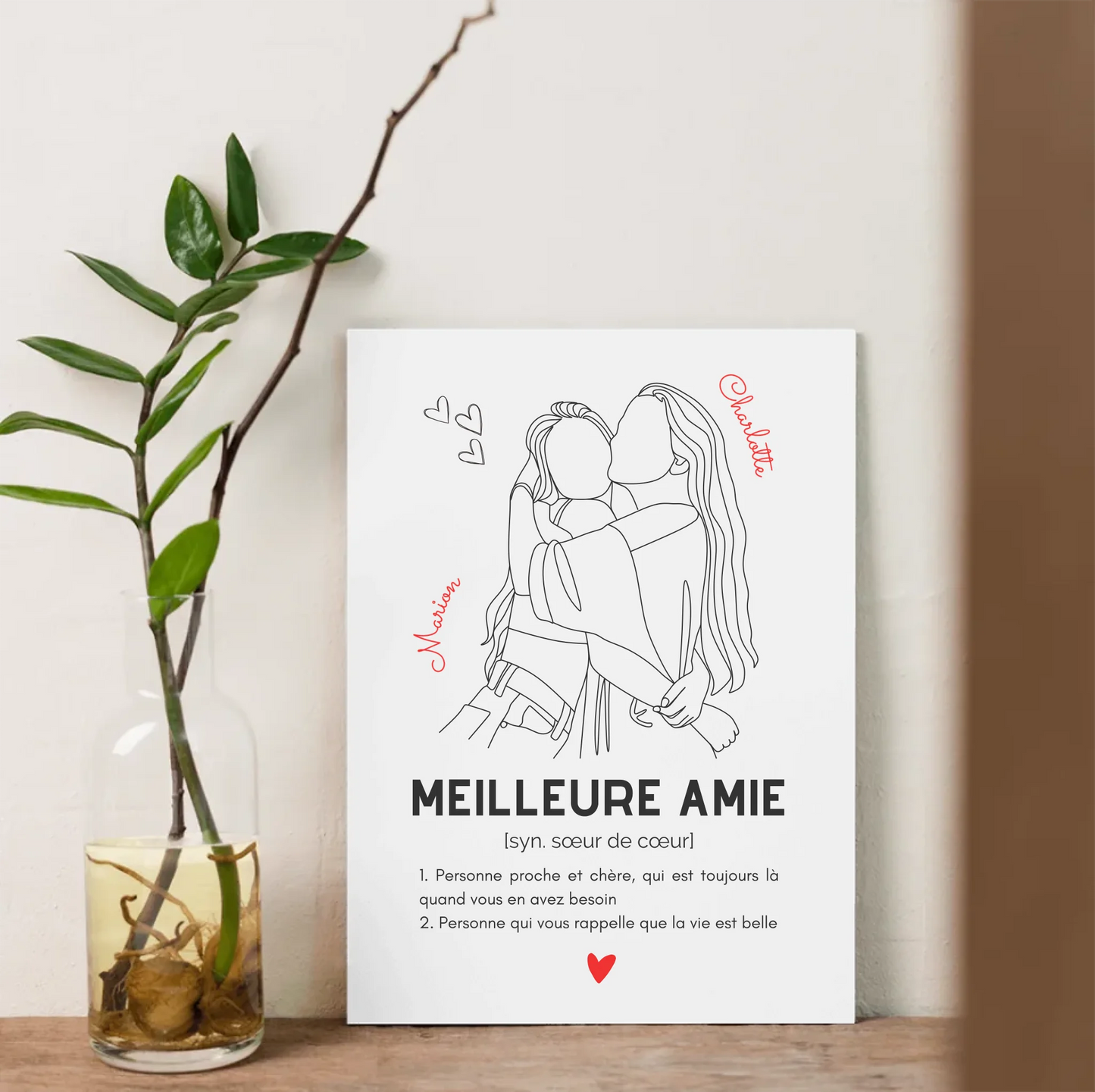 Affiche Meilleure Amie personnalisée - DéfinitionPlume Revedor
