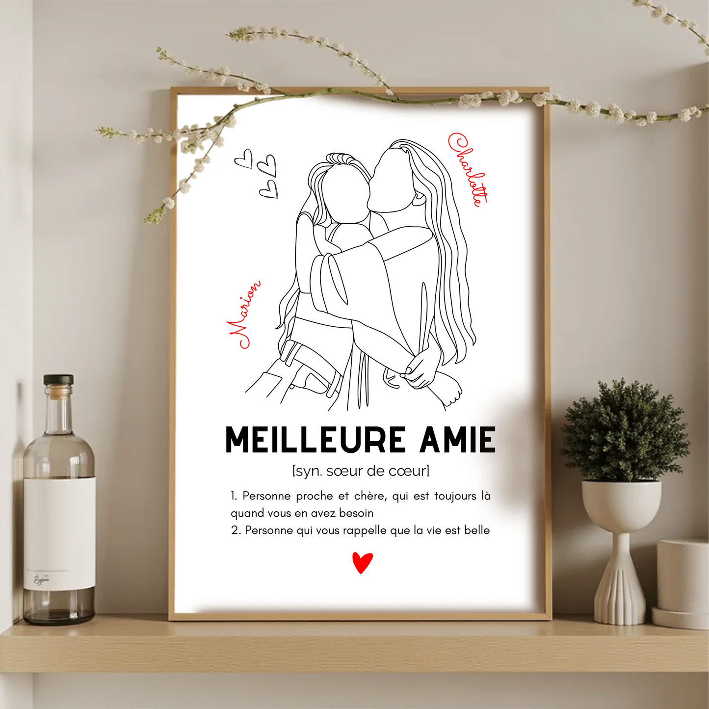 Affiche Meilleure Amie personnalisée - DéfinitionPlume Revedor