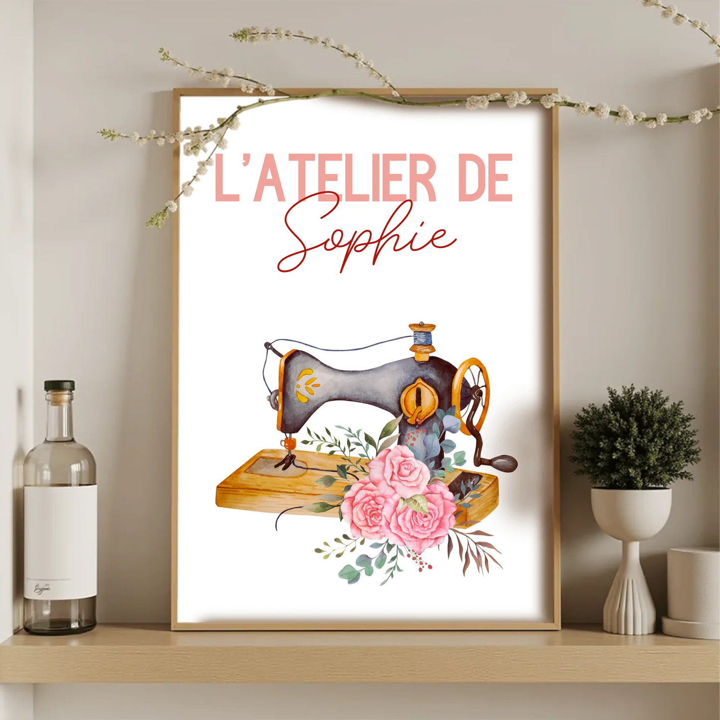 Affiche personnalisée - Couture Machine à coudre - Atelier de couturePlume Revedor