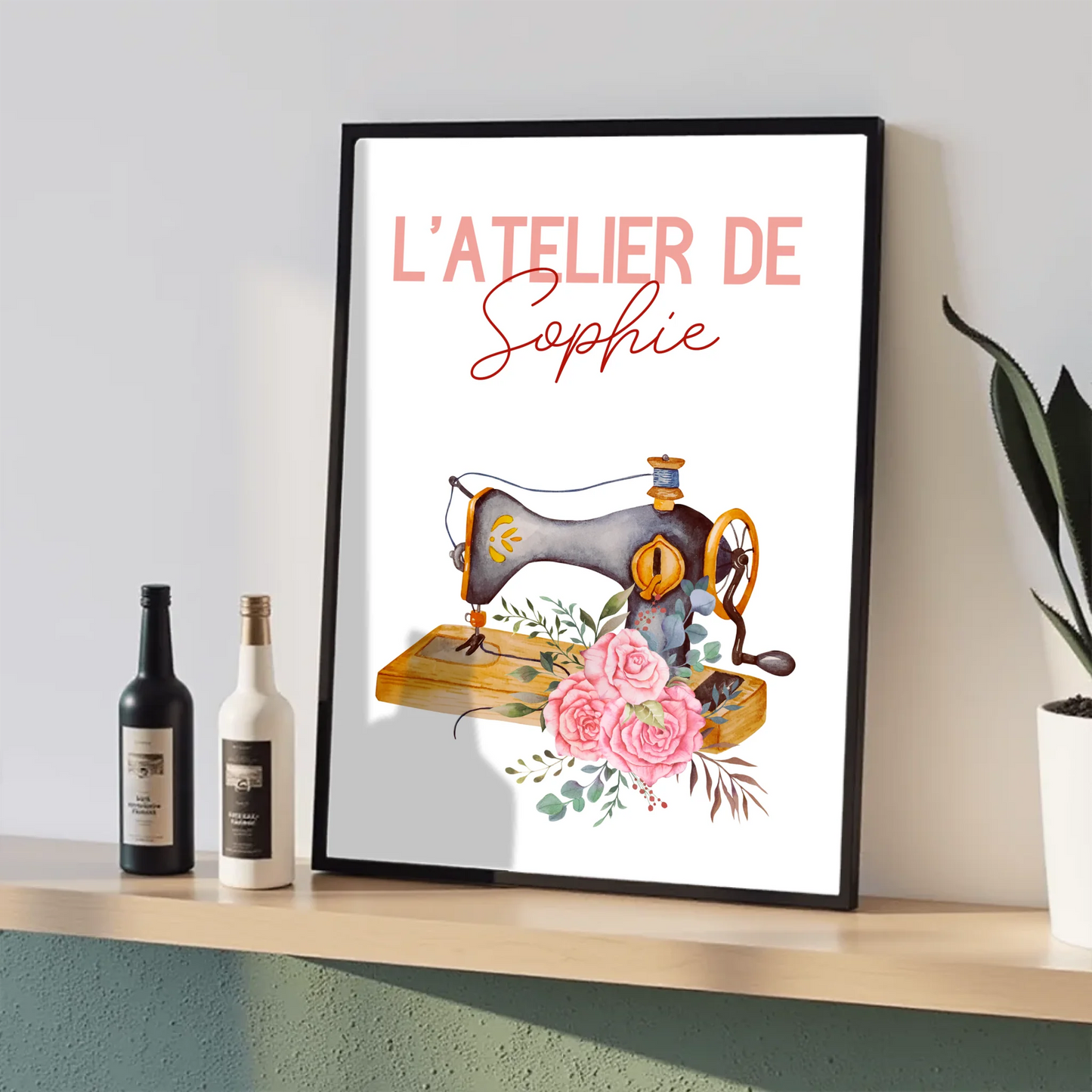 Affiche personnalisée - Couture Machine à coudre - Atelier de couturePlume Revedor