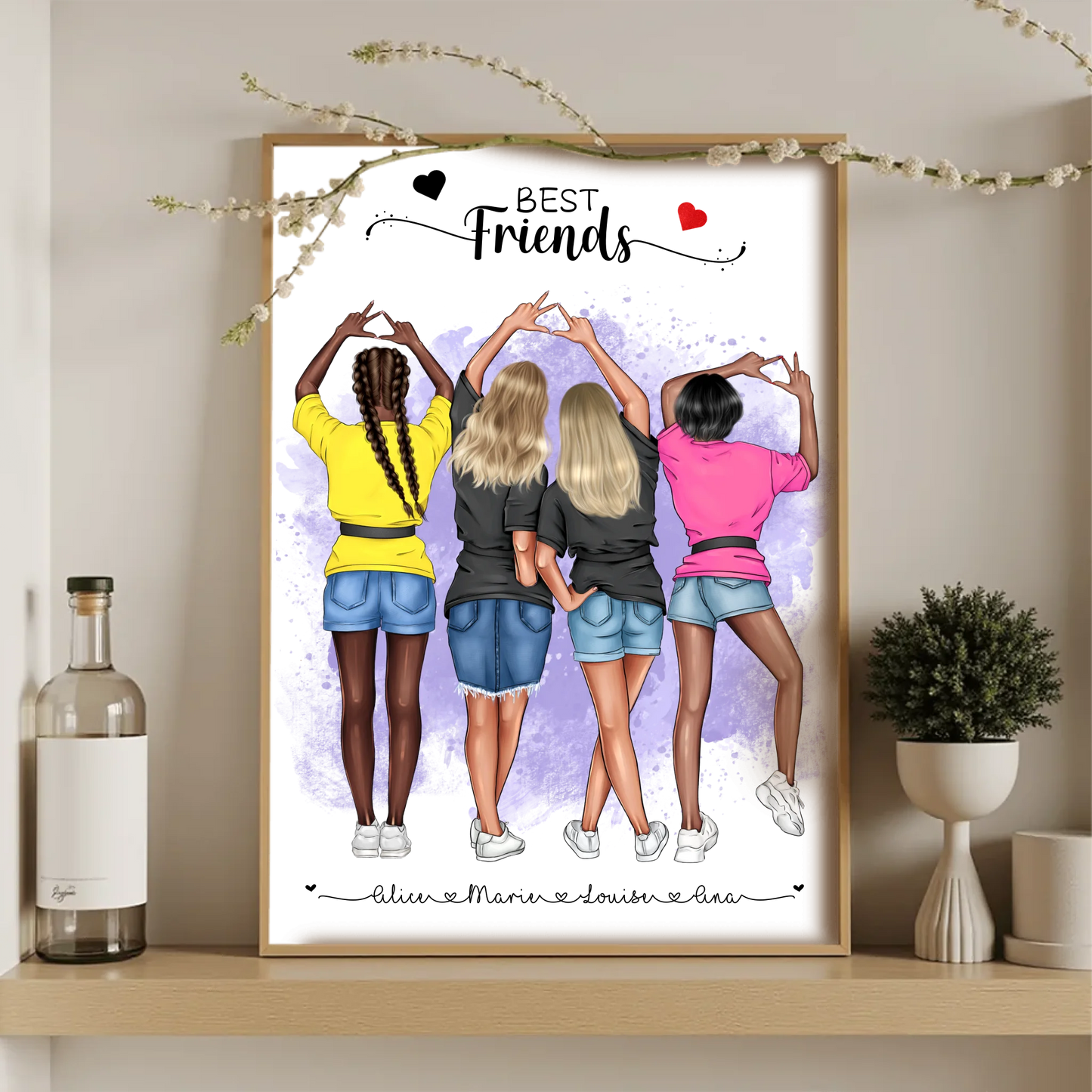 Affiche BEST FRIENDS personnalisée - Meilleures AmiesPlume Revedor