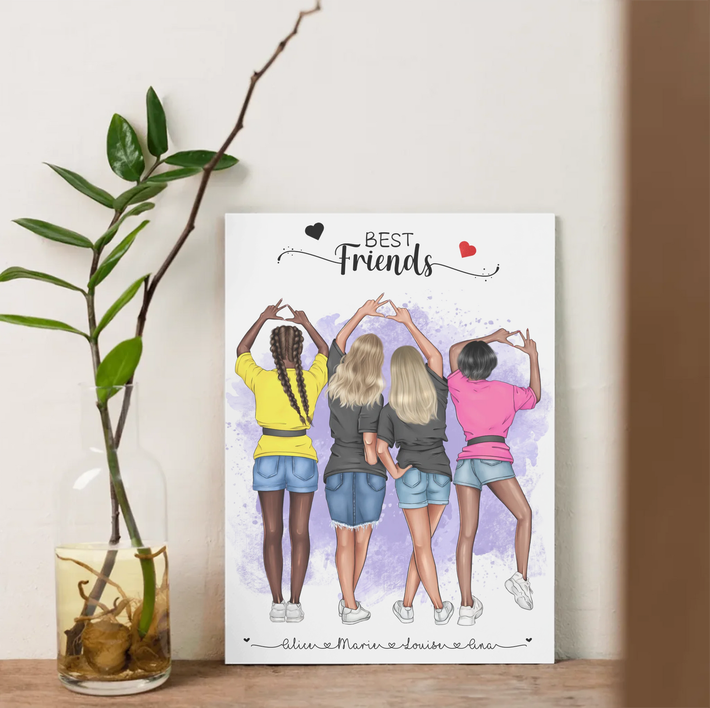 Affiche BEST FRIENDS personnalisée - Meilleures AmiesPlume Revedor