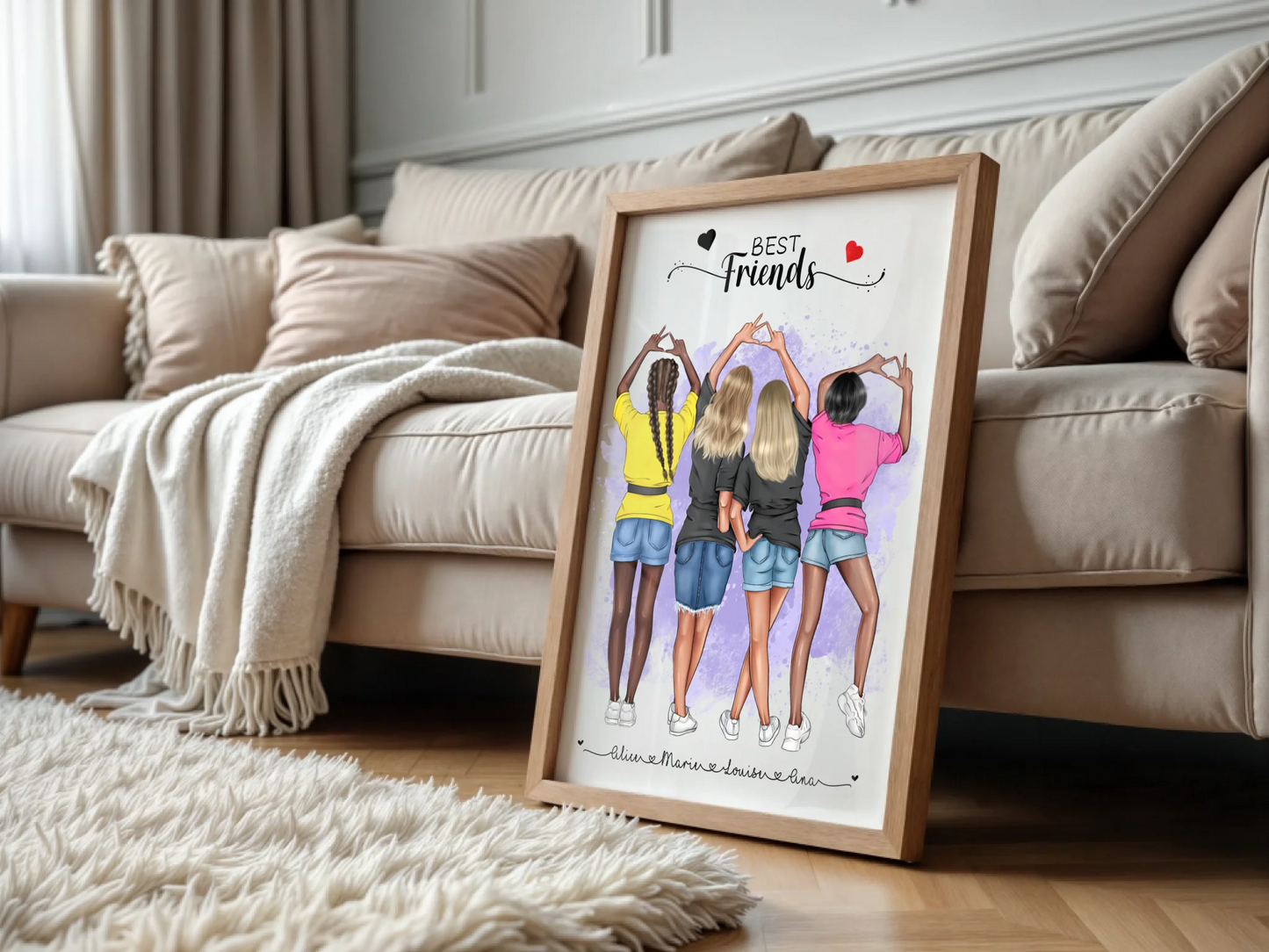 Affiche BEST FRIENDS personnalisée - Meilleures AmiesPlume Revedor