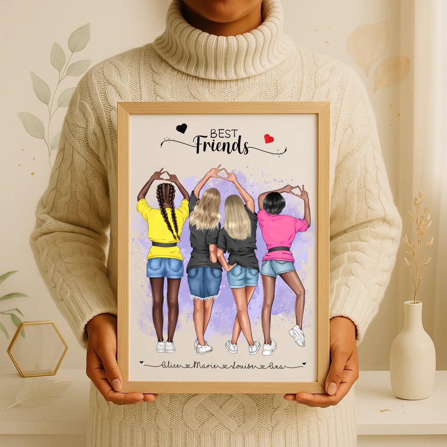 Affiche BEST FRIENDS personnalisée - Meilleures AmiesPlume Revedor
