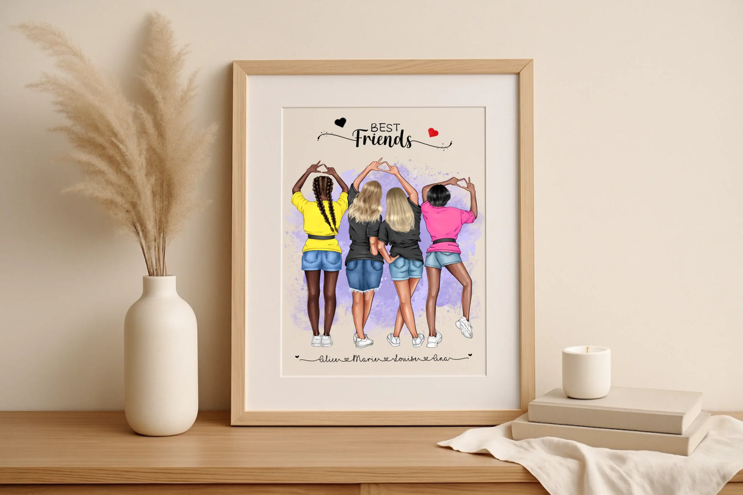 Affiche BEST FRIENDS personnalisée - Meilleures AmiesPlume Revedor