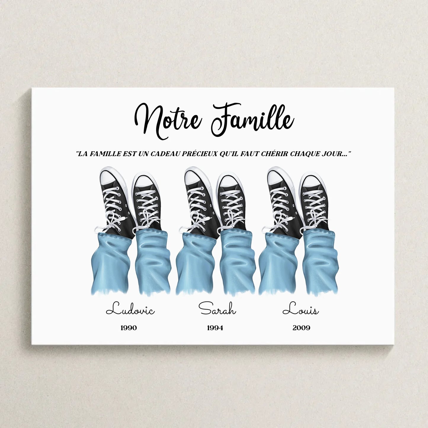 Affiche personnalisée - Portrait de Famille avec chaussures