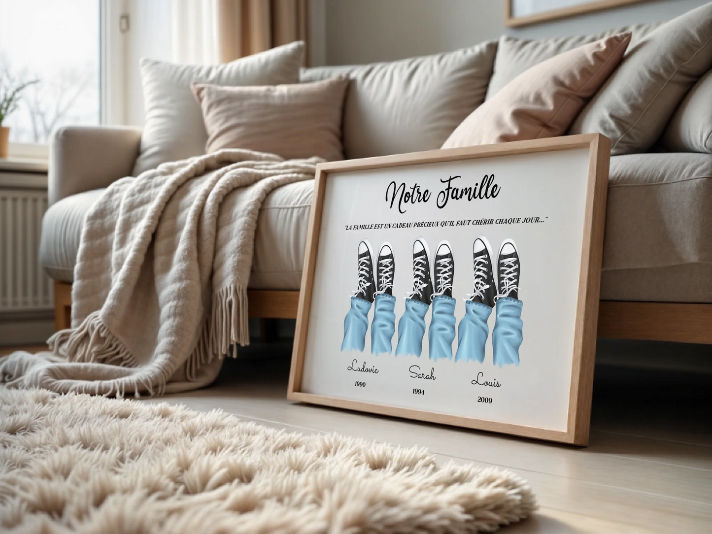 Affiche personnalisée - Portrait de Famille avec chaussures