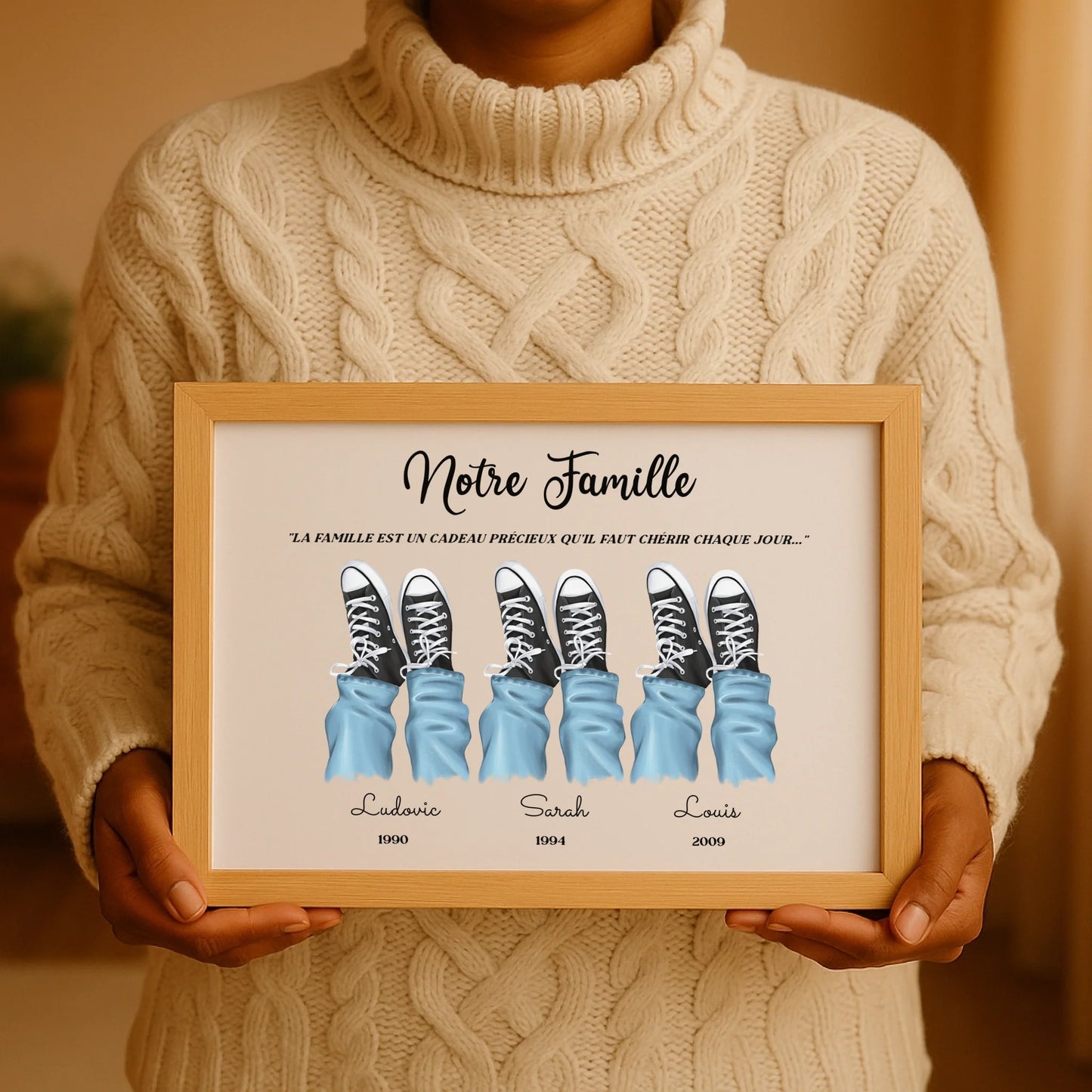 Affiche personnalisée - Portrait de Famille avec chaussures Affiche famille Plume Revedor