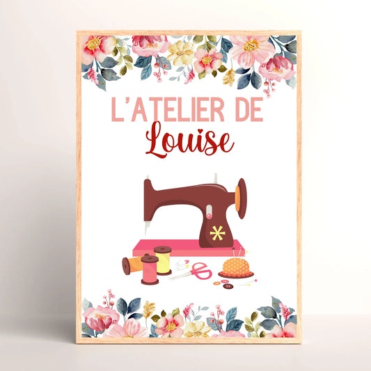 Affiche personnalisée - Affiche Couture Atelier de CouturePlume Revedor