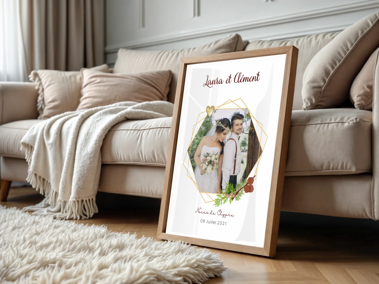 Affiche Personnalisée - Noces de Chypre - Cadeau anniversaire de Mariage
