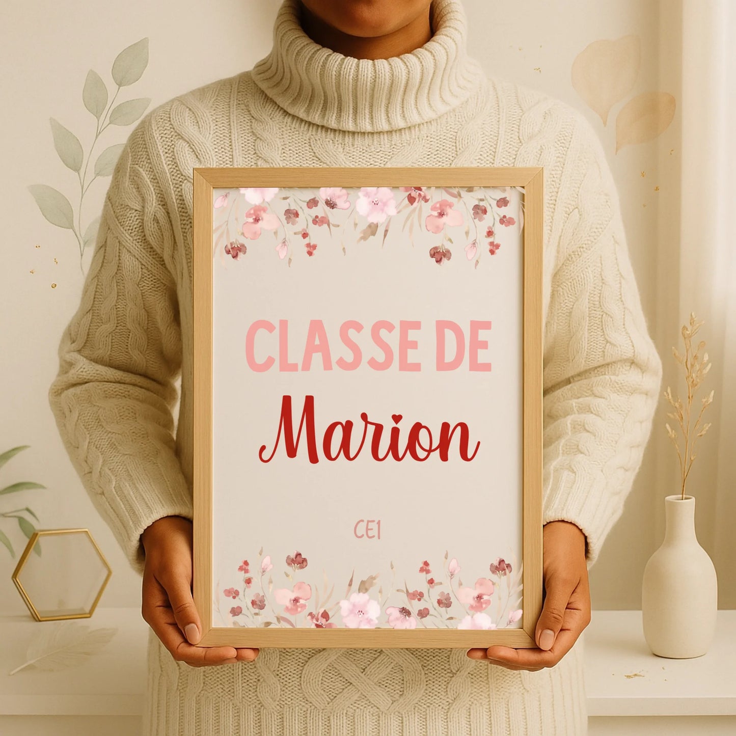 affiche merci maîtresse personnalisée A4 A3