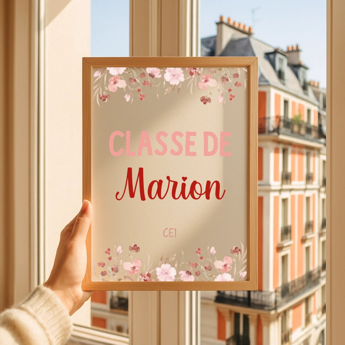 affiche souvenir de classe personnalisée pour maîtresse