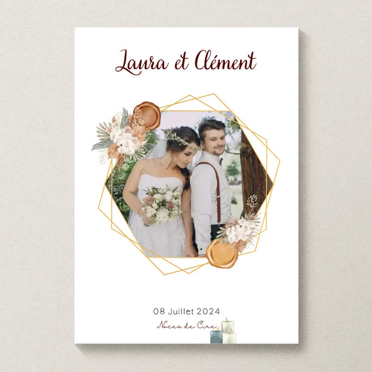 Affiche Personnalisée - Noces de Cire - Cadeau anniversaire de Mariage