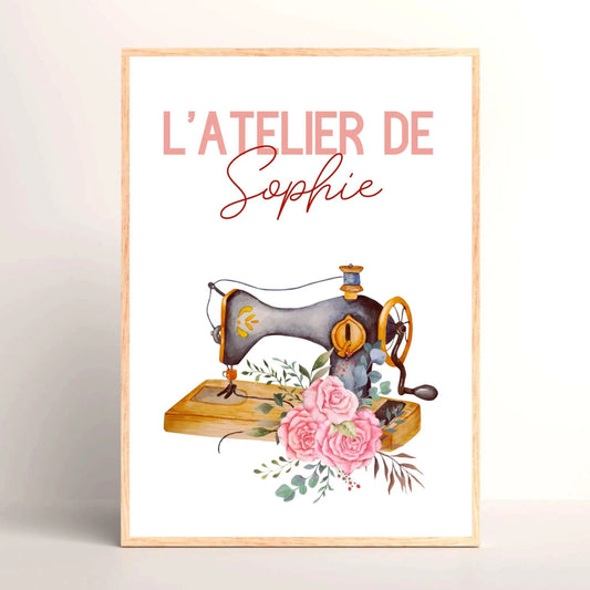 Affiche personnalisée - Couture Machine à coudre - Atelier de couture affiche couture Plume Revedor