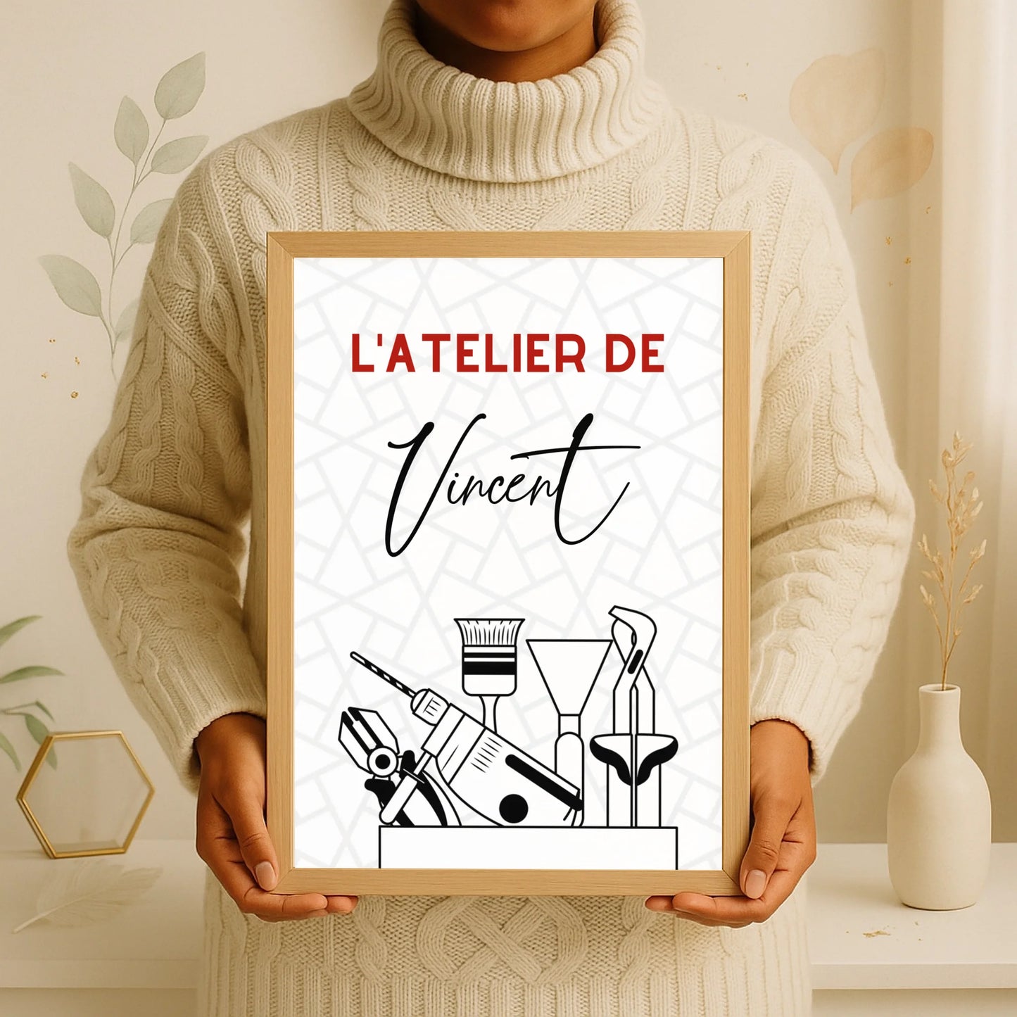 Affiche personnalisée Bricolage - Cadeau Homme Bricoleur cadeau bricoleur Plume Revedor