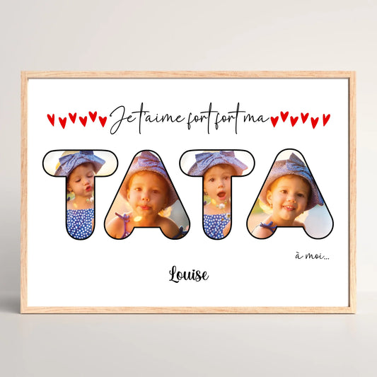Cadre personnalisé Tata avec photos - cadeau TATA personnalisé