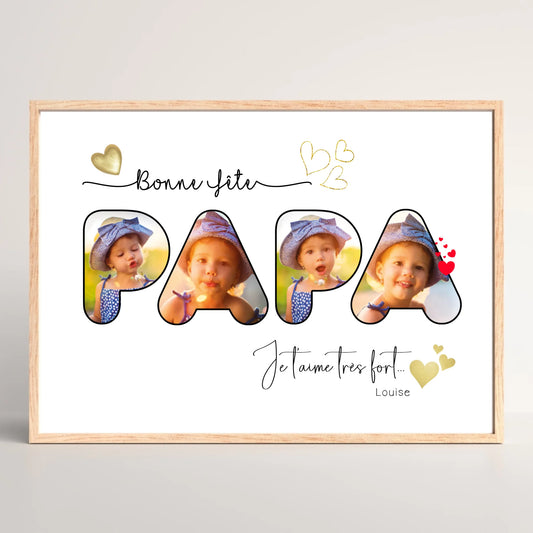 Cadre Papa personnalisé - Bonne fête Papa - Cadre fête des pères
