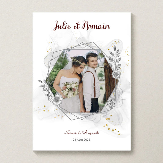 Cadeau Noces d'argent - Affiche personnalisée 25 ans de mariage