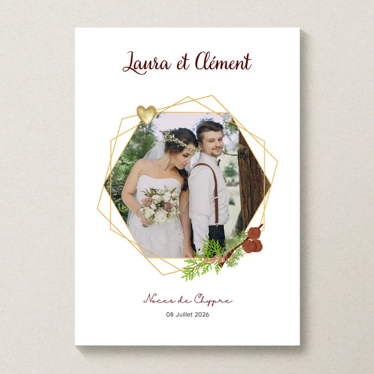 Affiche Personnalisée - Noces de Chypre - Cadeau anniversaire de Mariage