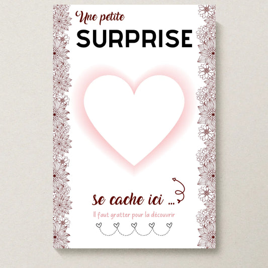 Carte à Gratter Personnalisable "Une Petite Surprise" - Créez Votre Message Mystère