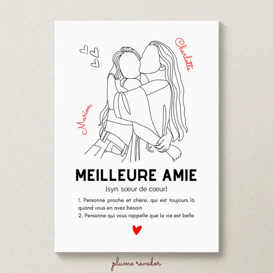 Affiche Meilleure Amie personnalisée - Définition