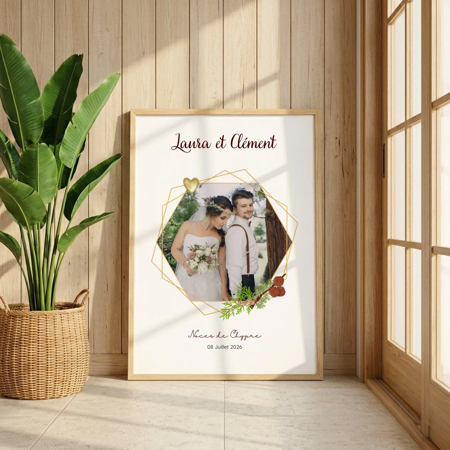 Affiche Personnalisée - Noces de Chypre - Cadeau anniversaire de Mariage