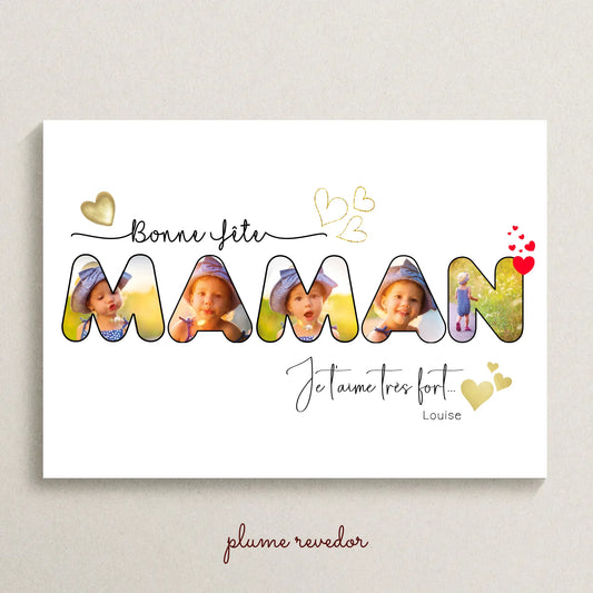Affiche personnalisée - Maman - Bonne fête Maman - Cadeau Fête des mères