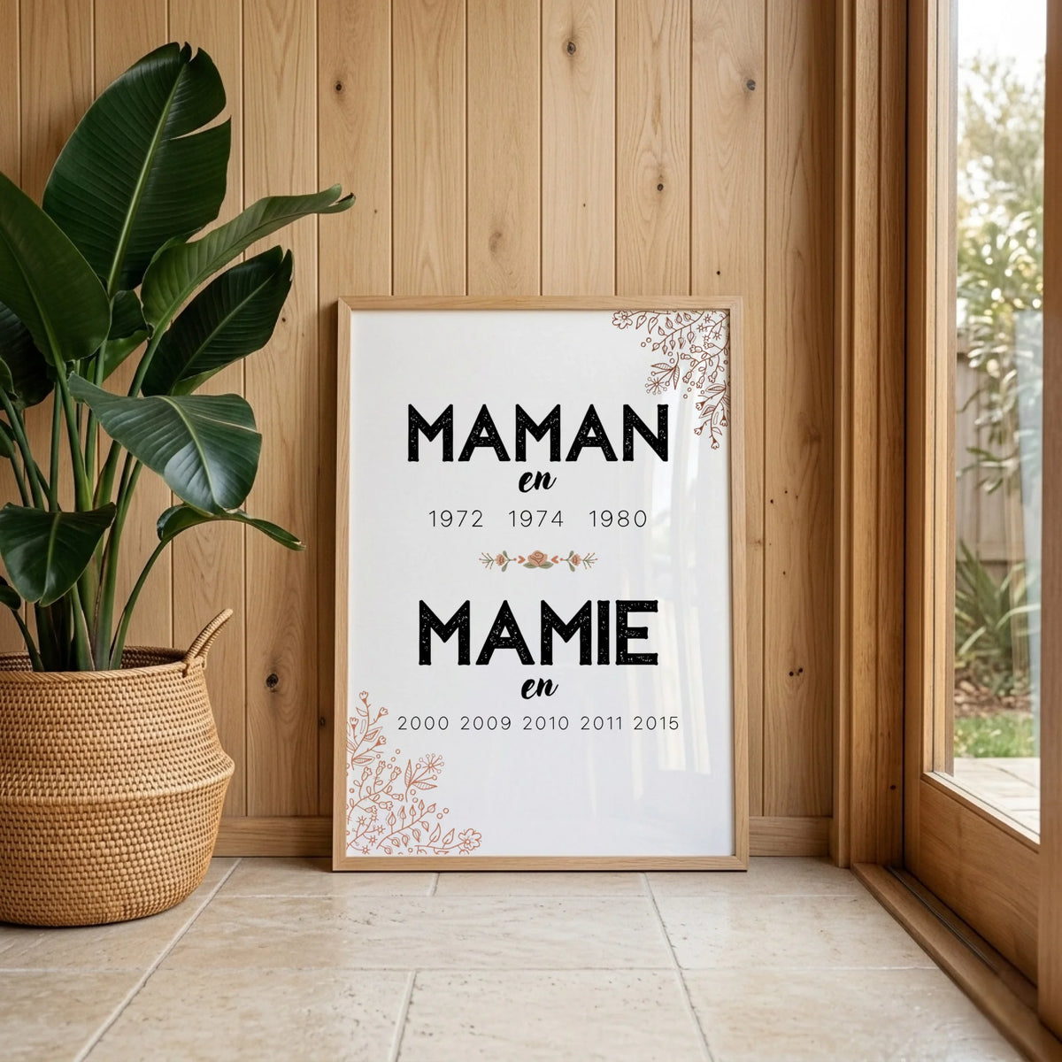 Affiche Personnalisée Maman Mamie années de naissance - Annonce grossesse