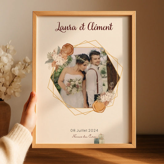Affiche Personnalisée - Noces de Cire - Cadeau anniversaire de Mariage