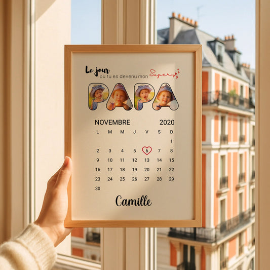 Affiche personnalisée Lettres Papa Photos Calendrier