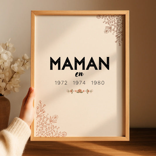 Affiche Personnalisée Maman années de naissance
