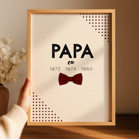 Affiche Personnalisée Papa Années de naissance