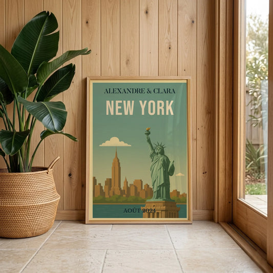 Affiche personnalisée New York – Statue de la Liberté vintage