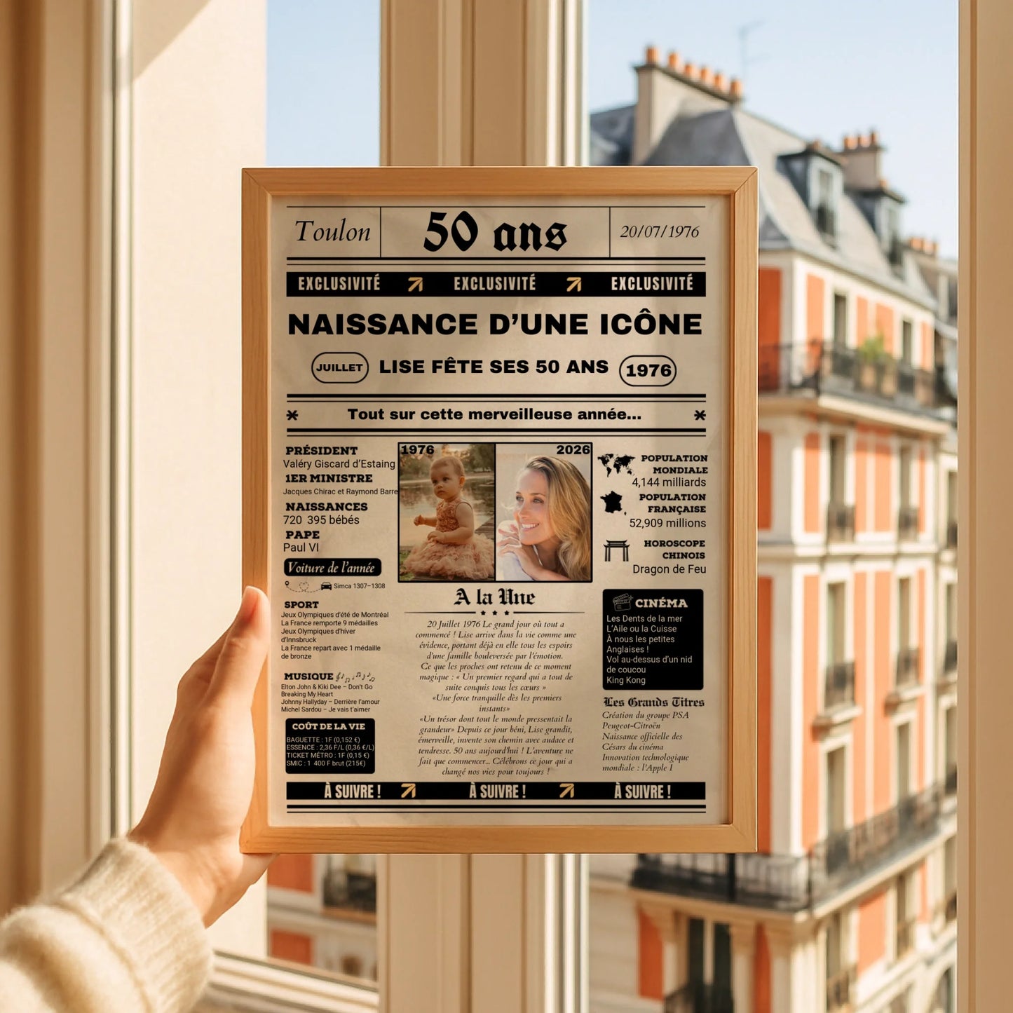 Affiche Personnalisée Anniversaire 50 Ans Journal