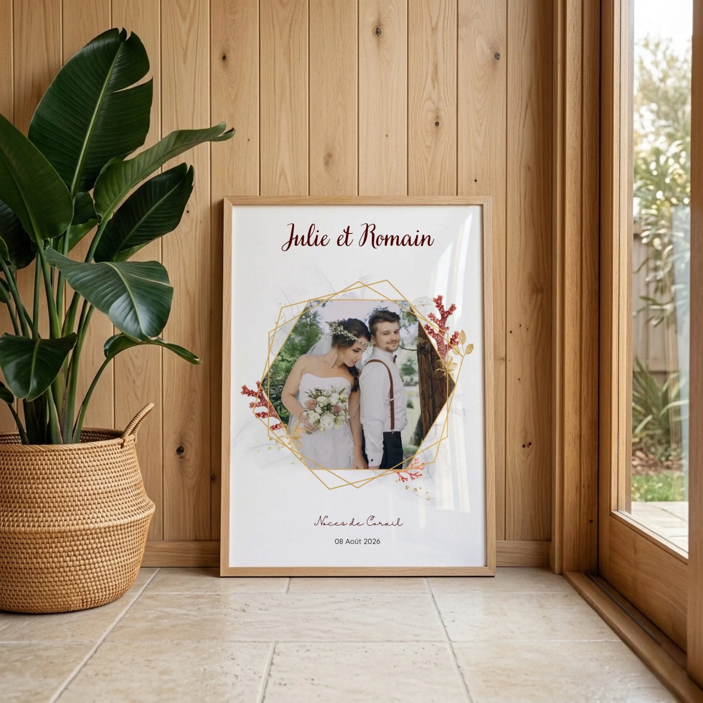 Cadeau Noces de Corail - Affiche Personnalisée 11 Ans de Mariage