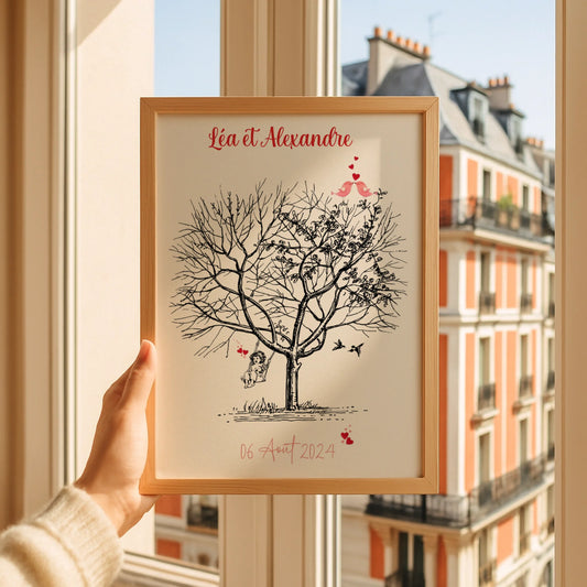 Affiche personnalisée - Mariage Arbre à empreintes