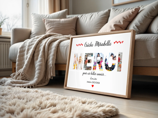 Affiche Merci Crèche personnalisée avec photos