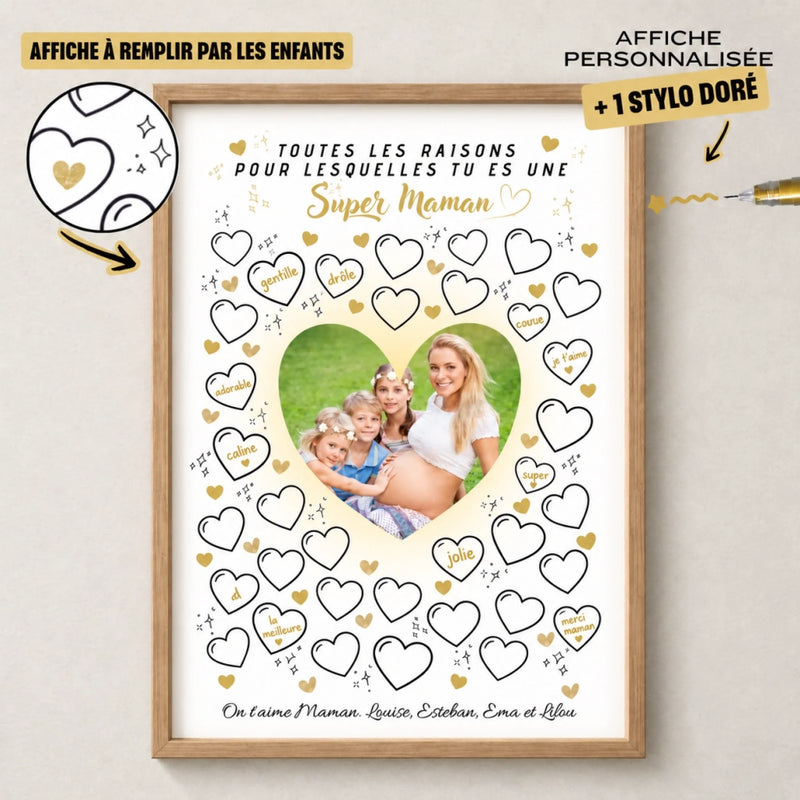 Affiche personnalisée pour Super Maman
