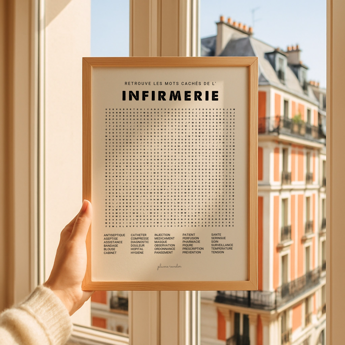 Affiche Mots Cachés Infirmière – Cadeau Infirmière & Déco Cabinet Infirmier