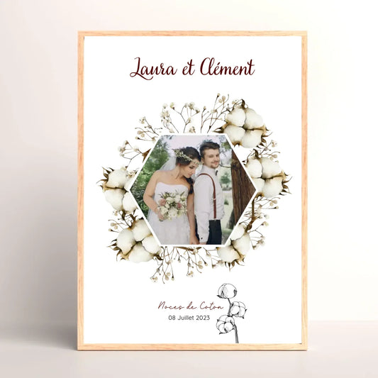 Noces de Coton : 1 An de Mariage — Signification, Idées Cadeaux & Affiche Personnalisée