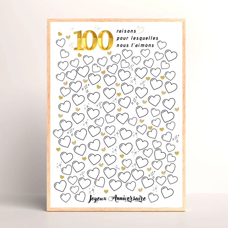 Collection affiches personnalisées anniversaire 100 ans cadeau centenaire - Plume Revedor