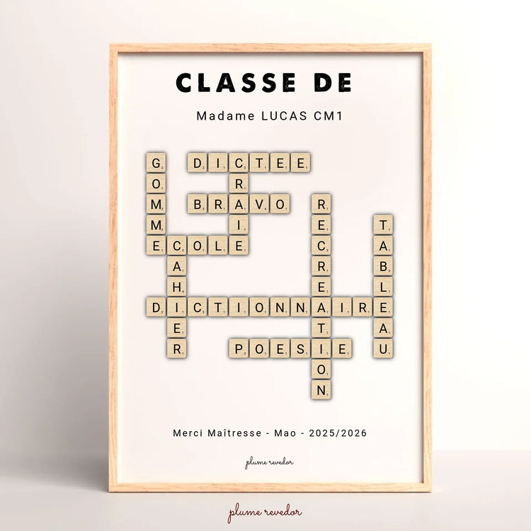 Cadeau maître d'école personnalisé - affiche