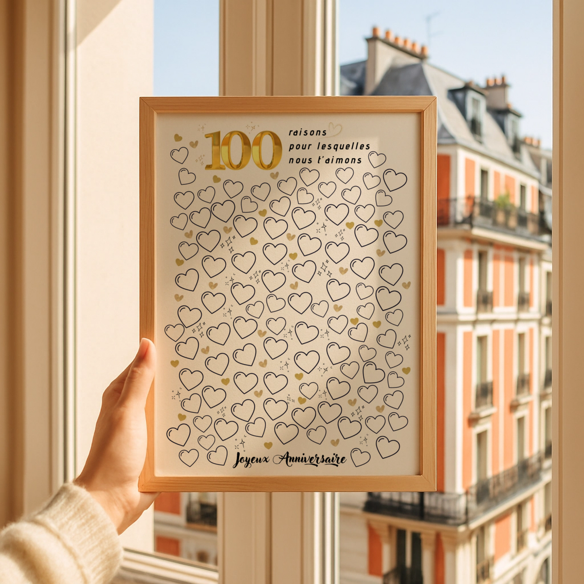 Affiche Livre d'Or 100 Raisons Pour Lesquelles Nous T'aimons - Anniversaire 100 Ans