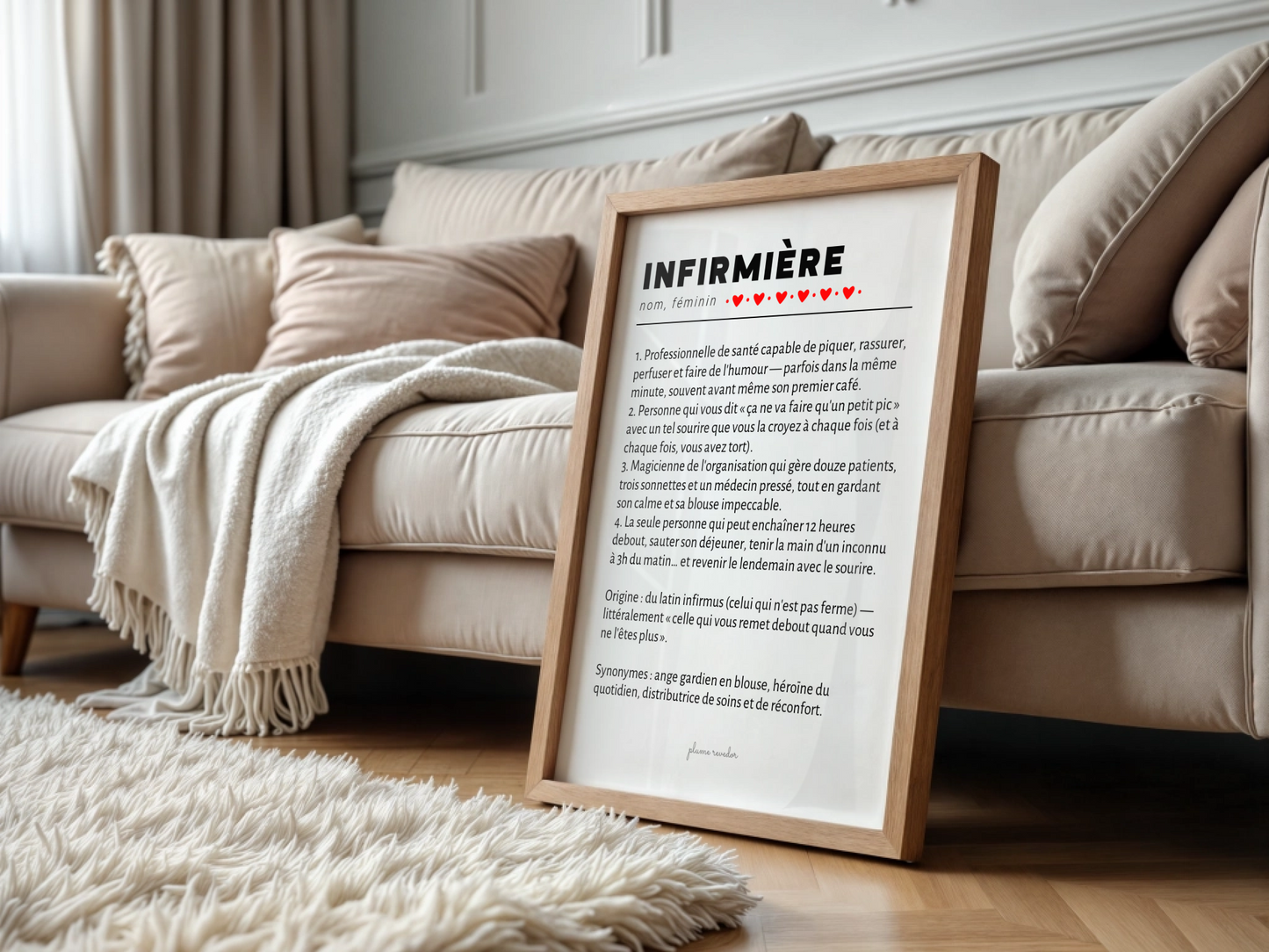 Affiche Définition Infirmière – Cadeau Infirmière Humour & Déco